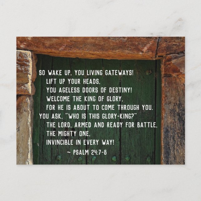 Carte Postale Psaume 24:7-8 Roi de gloire, Bible Verse (Devant)