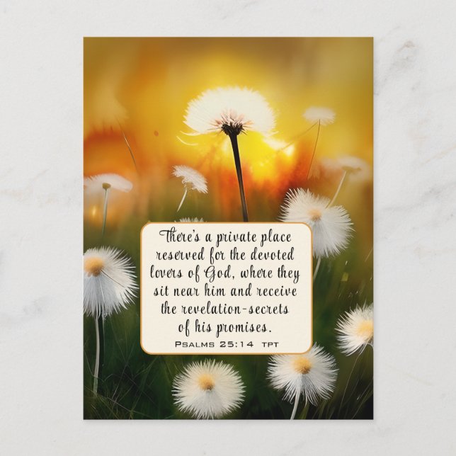 Carte Postale Psaume 25 14 Aimants de Dieu Bible Verse Chrétien (Devant)