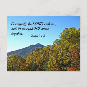 Carte Postale Psaume 34:3 Ô magnifie le Seigneur avec moi...