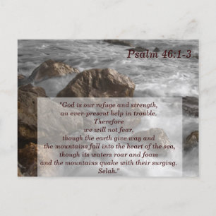 Carte Postale Psaume 46 1-3 Dieu est notre Refuge Bible Verse Mé