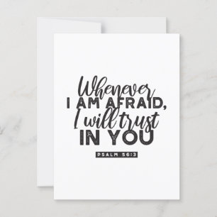 Carte Postale Psaume 56:3 Bible Verse Art "Je ferai confiance en