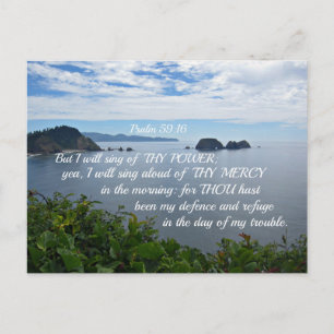 Carte Postale Psaume 59:16 Mais je chanterai de ton pouvoir;