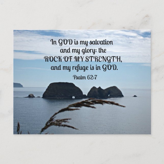 Carte Postale Psaume 62:7 En Dieu est mon salut. (Devant)