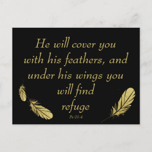 Carte Postale Psaume 91:4 Ailes Protection de Dieu Bible Écritur