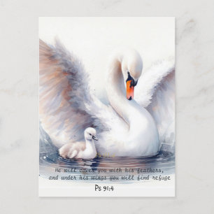 Carte Postale Psaume 91:4 Ailes Protection de Dieu Bible Écritur