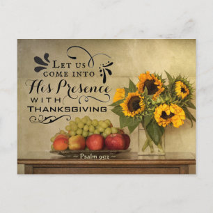 Carte Postale Psaume 95:2 En sa présence avec Thanksgiving