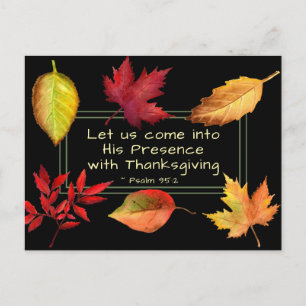 Carte Postale Psaume 95:2 En sa présence avec Thanksgiving