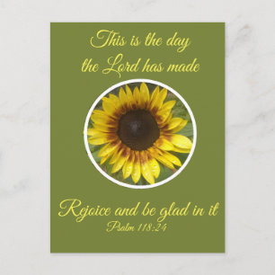 Carte Postale Psaume de mise en oeuvre 118:24 Tournesol