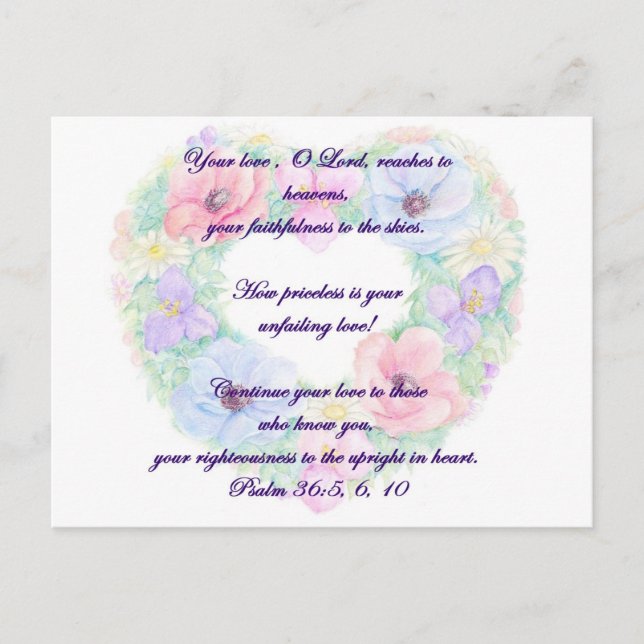 Carte Postale Psaume et couronne de fleurs (Devant)