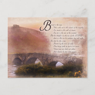 Carte Postale Psaumes 1:1-3 Béni est l'homme qui...