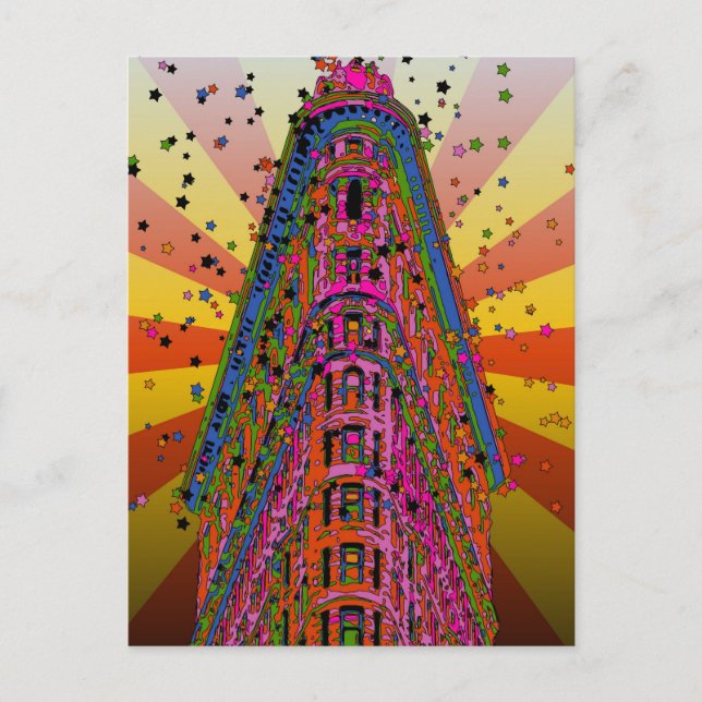 Carte Postale Psychedelic NYC - Top of the Flatiron Building A2 (Devant)