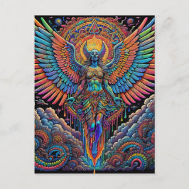 Carte Postale Psychédélique Coloré Angel Art
