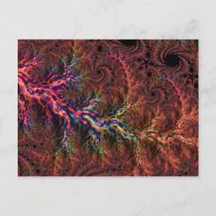 Carte Postale Psychédélique Super Trippy Funky Colorful Fractal
