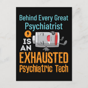 Carte Postale Psychiatrique épuisé Technicien Psychiatrique Drôl