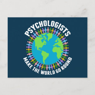Carte Postale Psychologues font tourner le monde de la psycholog