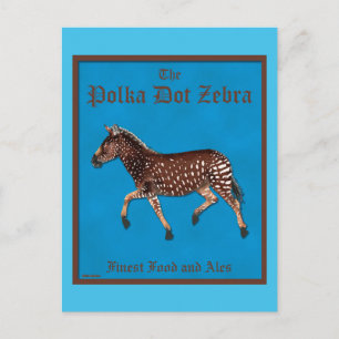 Carte Postale Pub anglais Polka Dot Zebra