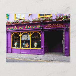 Carte Postale Pub irlandais coloré