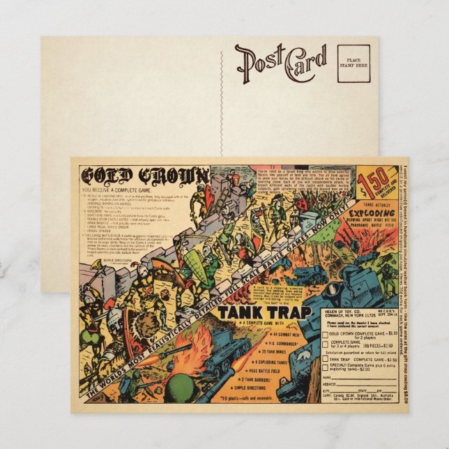 Carte postale publicitaire de jouet Couronne Or Vi (Devant / Derrière)