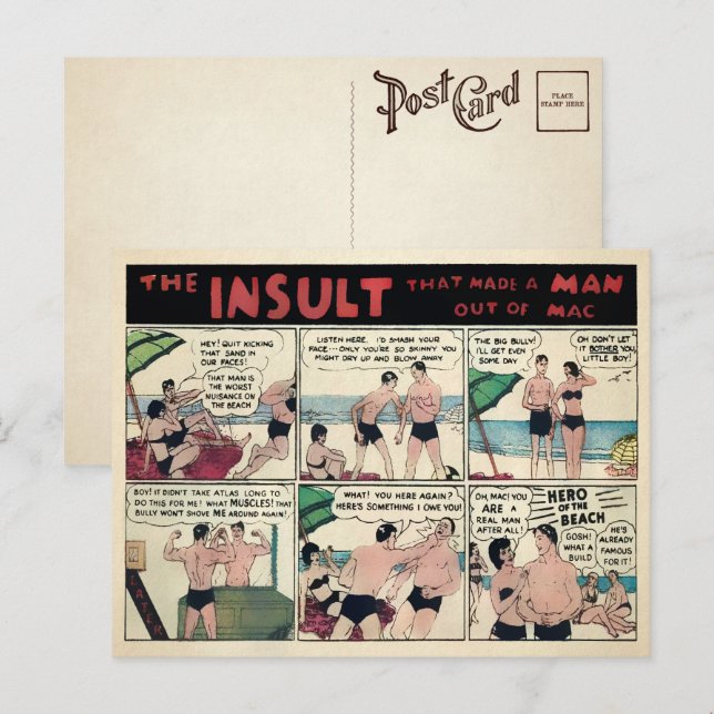 Carte postale publicitaire de muscle vintage (Devant / Derrière)