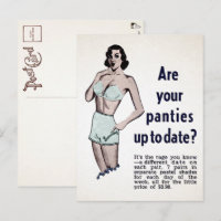 Carte postale publicitaire pour culottes vintage 
