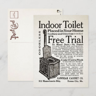 Carte postale publicitaire vintage des toilettes i