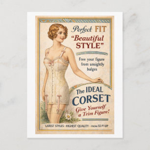 Carte Postale Publicité de corset de style vintage des années 19