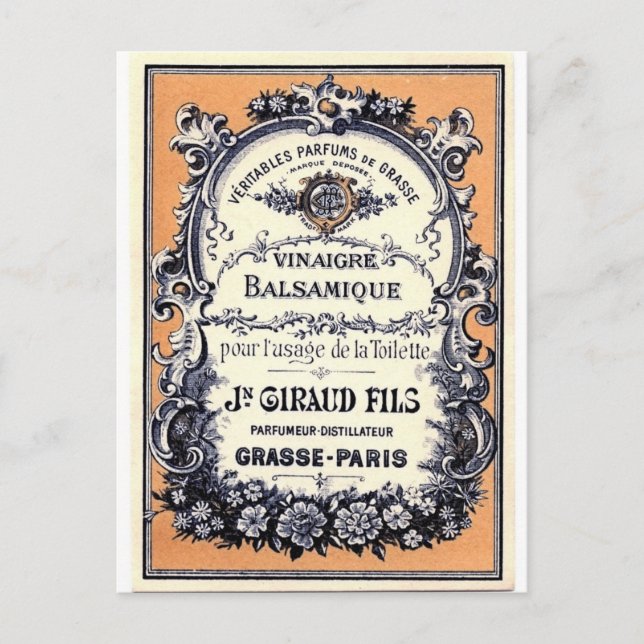 Carte Postale Publicité de parfum français (Devant)