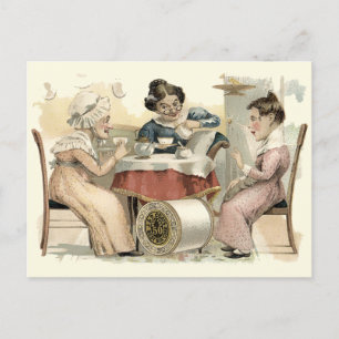 Carte Postale Publicité de Tea Party de l'époque victorienne vin