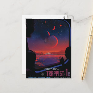 Carte Postale Publicité de voyage de science-fiction, Planète Tr