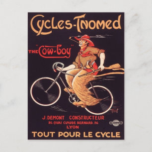 Carte Postale Publicité pour vélos Cowboy français
