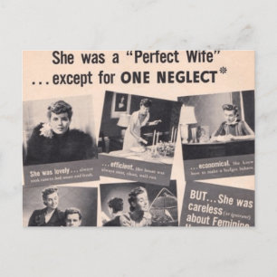 Carte Postale Publicité rétro "Femme parfaite" politiquement inc