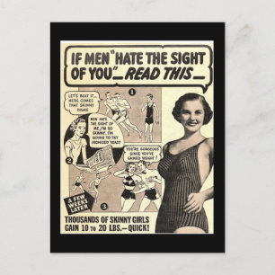 Carte Postale Publicité Rétro « Si Les Hommes Vous Détestent À L