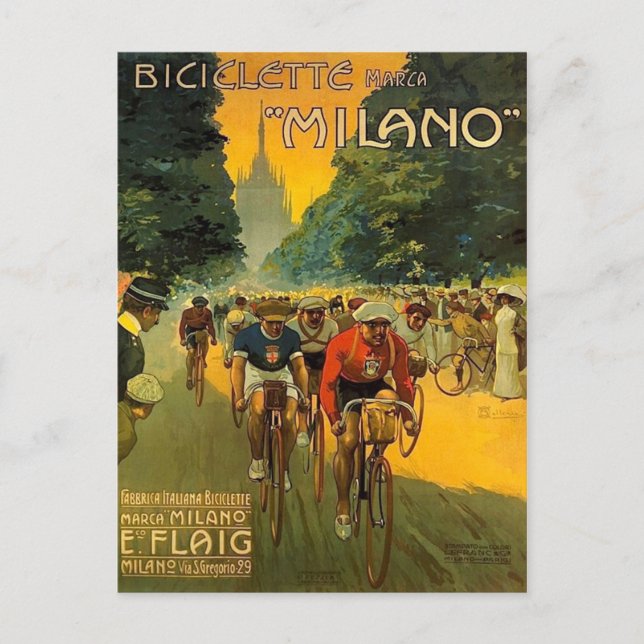 Carte Postale Publicité vintage à vélo italienne (Devant)