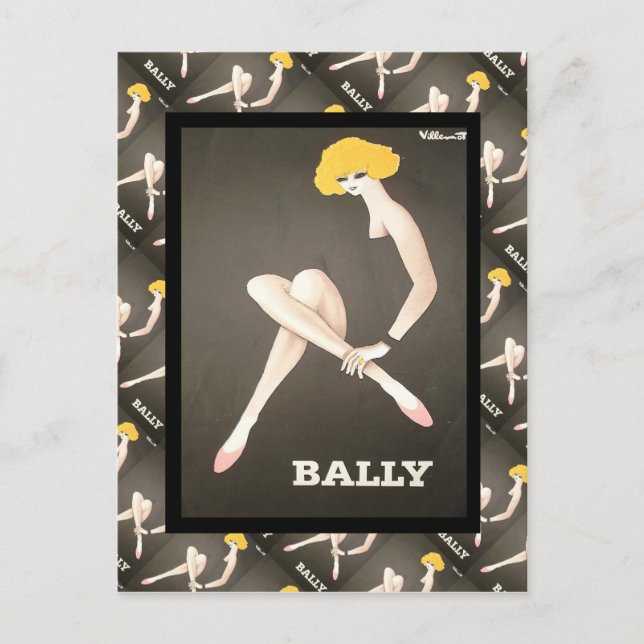 Carte Postale Publicité vintage, Bally, chaussures (Devant)