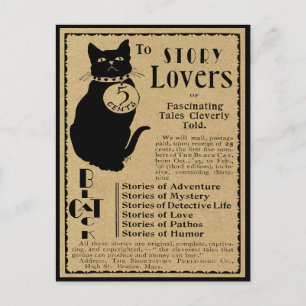 Carte Postale PUBLICITÉ vintage "CHAT NOIR" POUR LES AMATEURS D'
