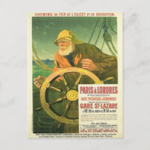 Carte Postale Publicité vintage, chemins de fer français