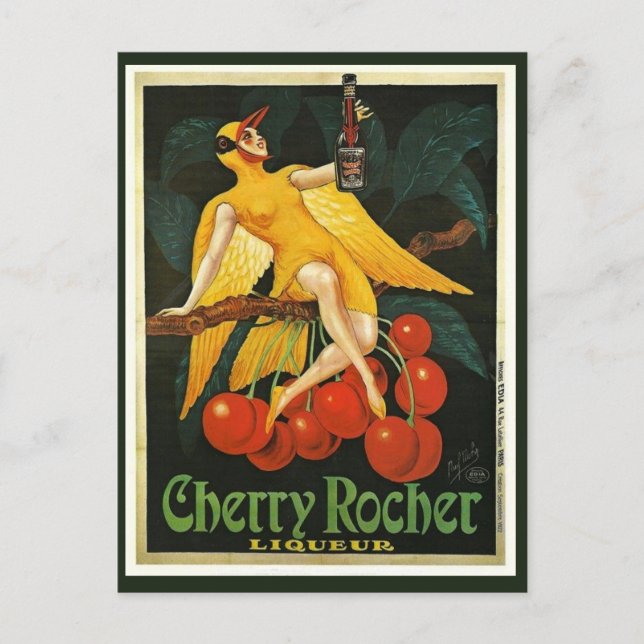 Carte Postale Publicité vintage Cherry Rocher (Devant)