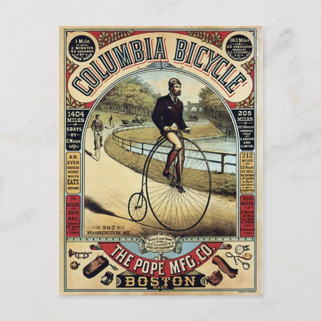 Carte Postale Publicité vintage Columbia Bicycles (Devant)