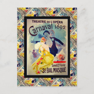 Carte Postale Publicité vintage en France, Carnaval 1892