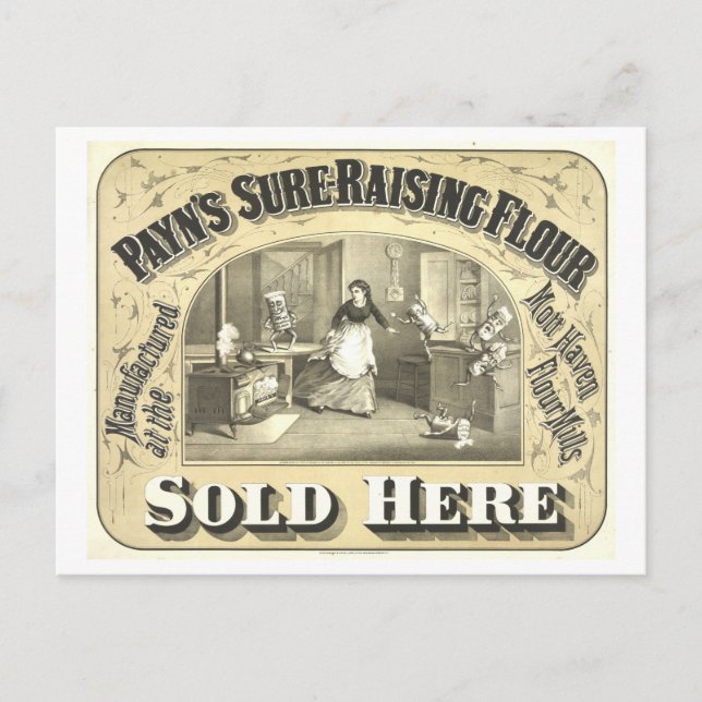 Carte Postale Publicité vintage : La farine de Payn à la hausse (Devant)