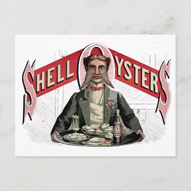Carte Postale Publicité Vintage Shell Oysters (Devant)