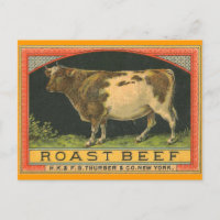 Publicité vintage sur le boeuf rôti New York