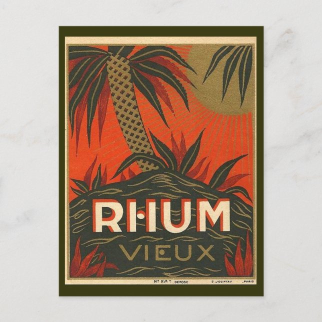 Carte Postale Publicité vintage sur rhum (Devant)