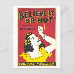 Carte Postale Publicité vintage Swallower d'épée