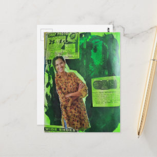Carte Postale Publicités Rétro Une Dame Heureuse Collage de Médi
