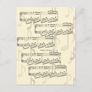 Carte Postale Publier une note Musicale Chopin Nocturne romantiq