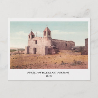 Carte Postale Pueblo indien d'Isleta NM, Old Church vue années 1