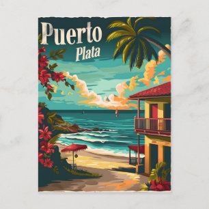 Carte Postale Puerto Plata : Plage tropicale