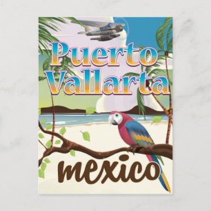 Carte Postale Puerto Vallarta Mexique affiche de voyage de plage