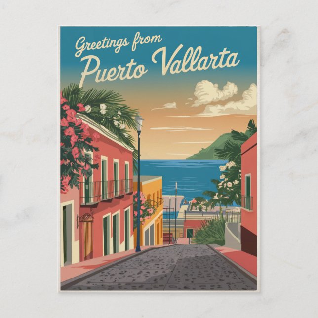 Carte Postale Puerto Vallarta Mexique Vintage (Devant)
